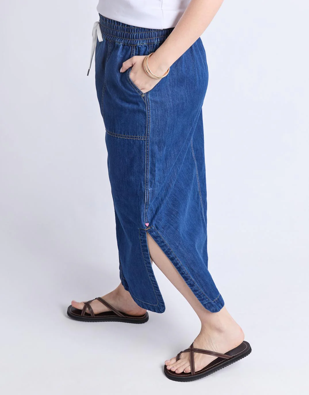 Clover Midi Denim Skirt - Mid Blue Wash - Image 8