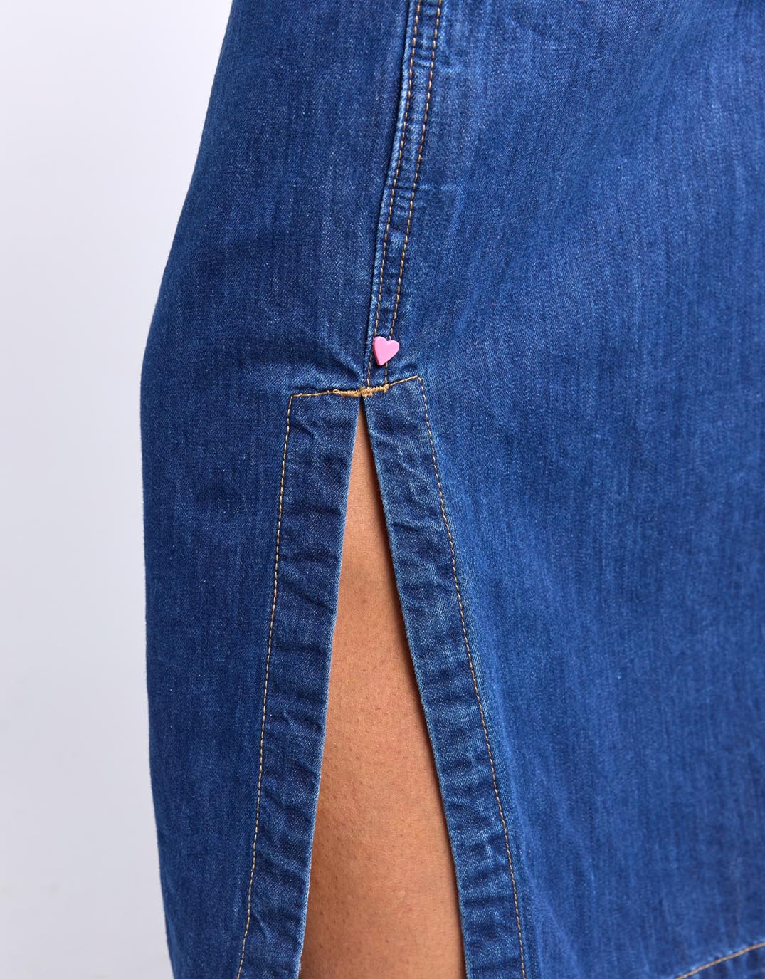 Clover Midi Denim Skirt - Mid Blue Wash - Image 9
