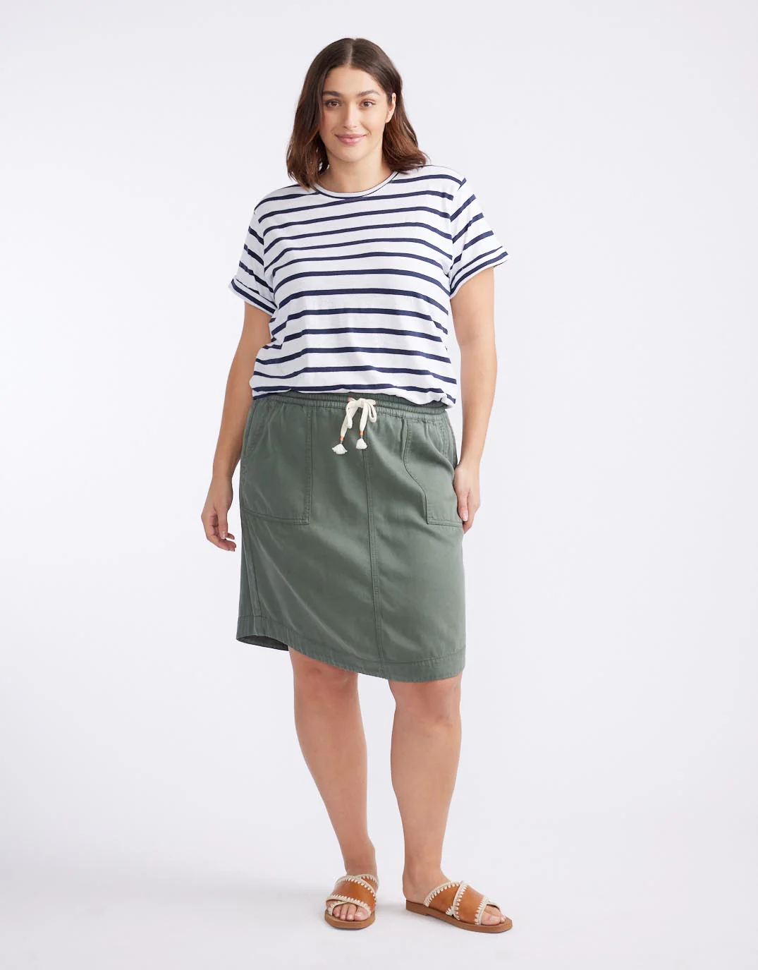 Coco Denim Skirt - Khaki - Image 3