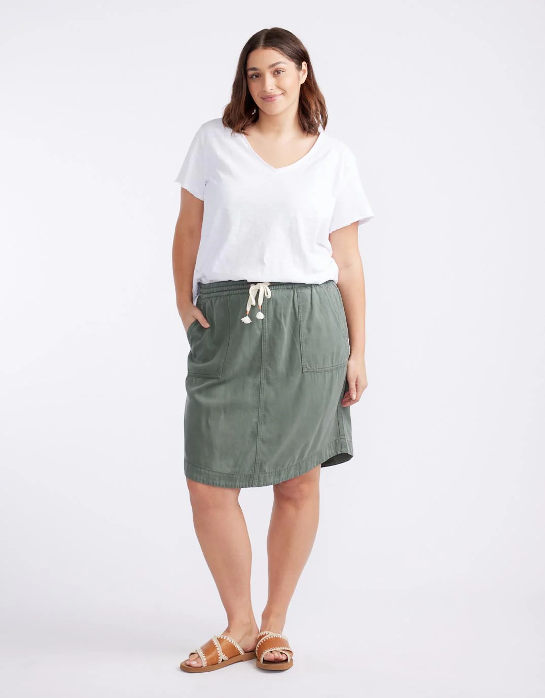 Coco Denim Skirt - Khaki - Image 5
