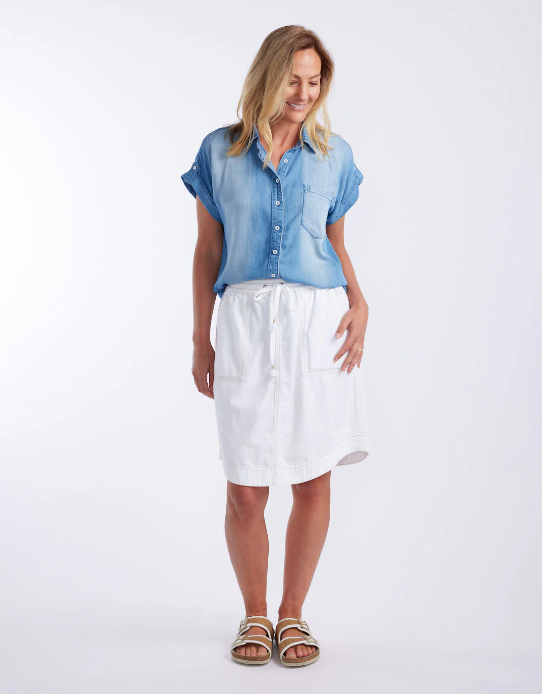 Coco Denim Skirt - White - Image 6