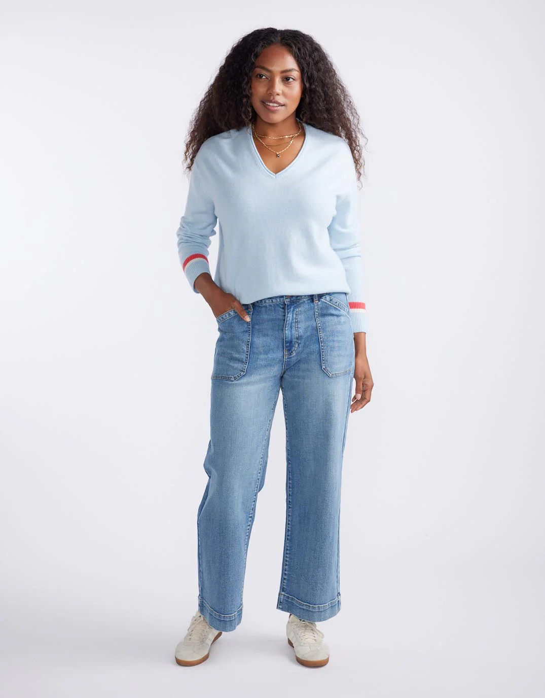 Como Wool Cashmere Knit - Ice Blue - Image 4