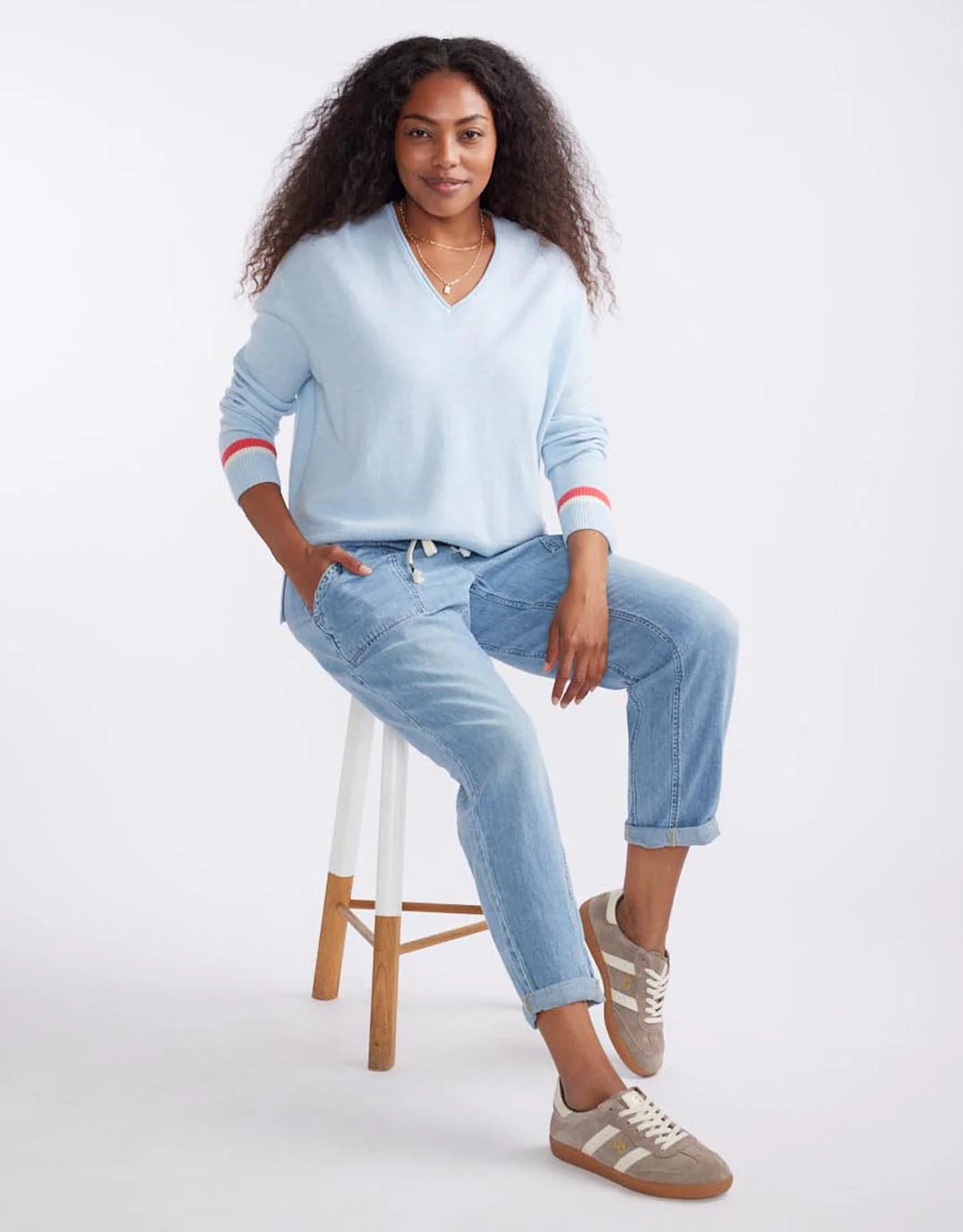Como Wool Cashmere Knit - Ice Blue - Image 6