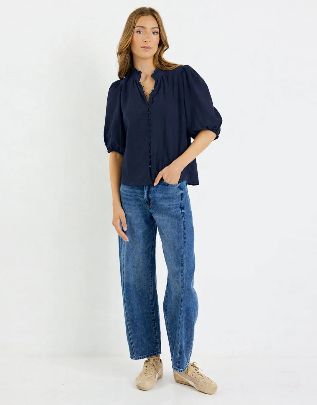 Continuance Short Sleeve Top - Navy - Image 4