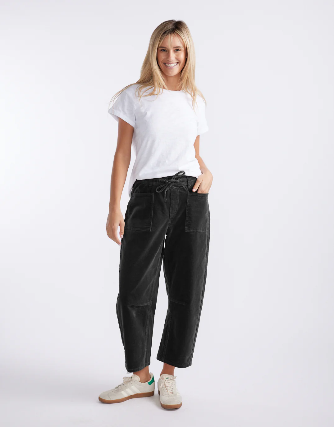 Cord Leo Barrel Jean - Black - Image 2