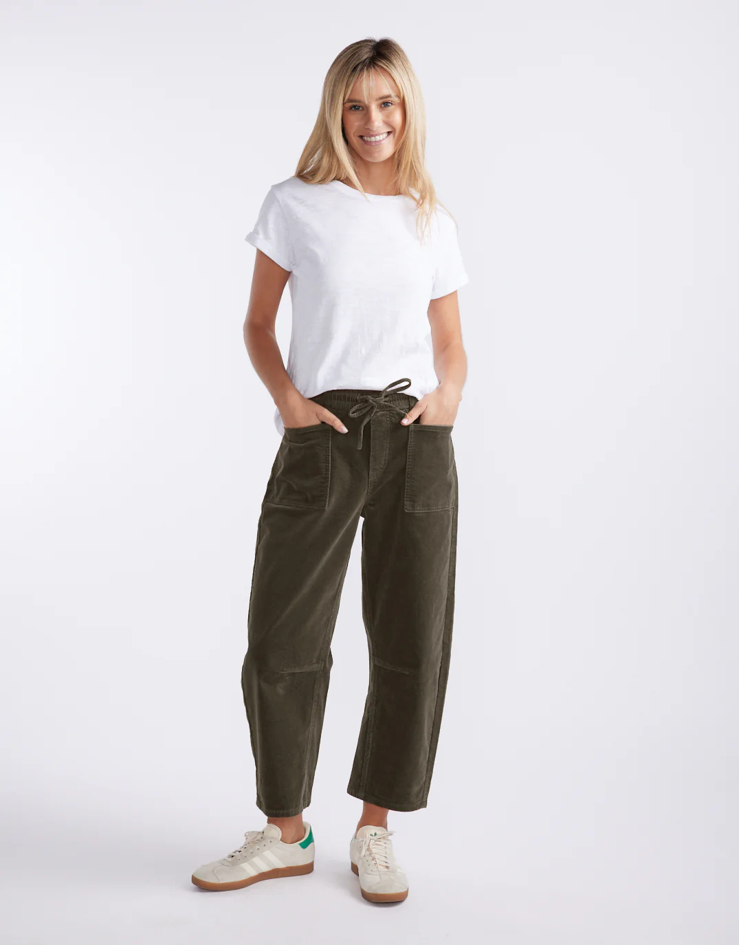 Cord Leo Barrel Jean - Forest Moss - Image 4