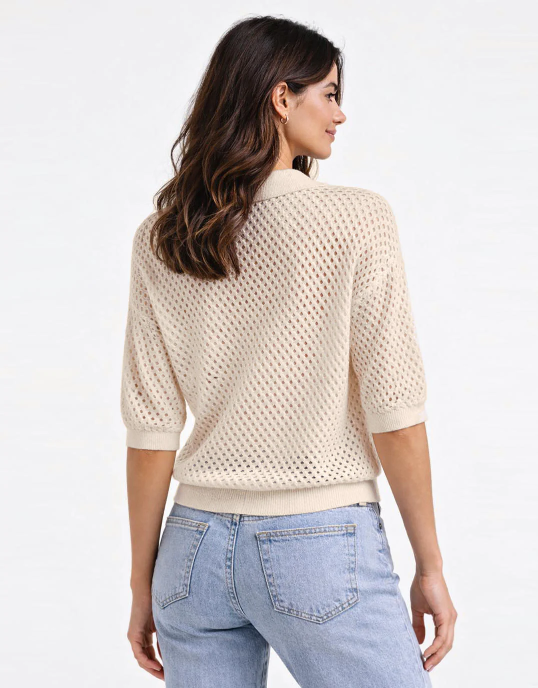 Crochet Sweater - Beige - Image 3