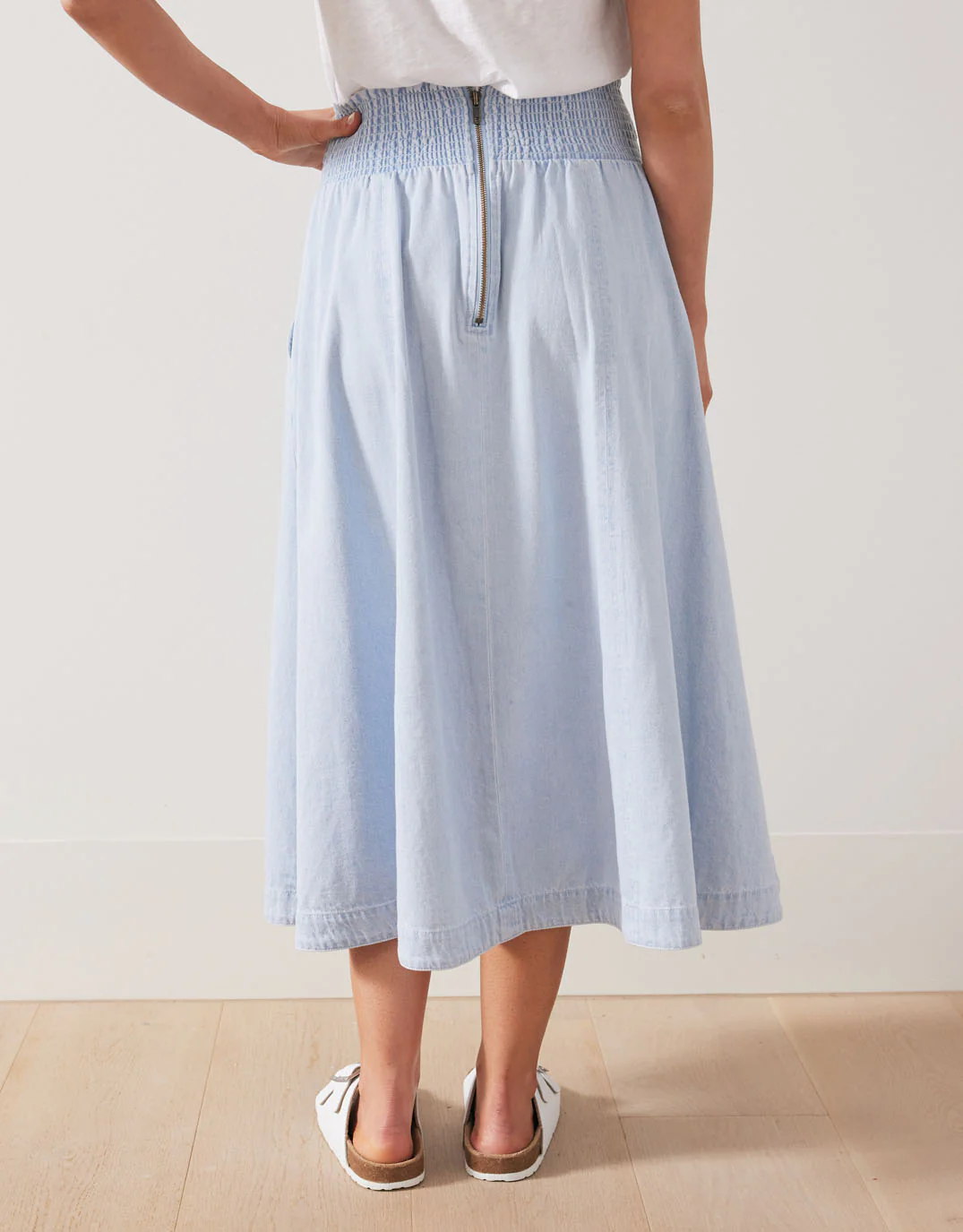 Dakota Denim Midi Skirt - Light Wash - Image 3