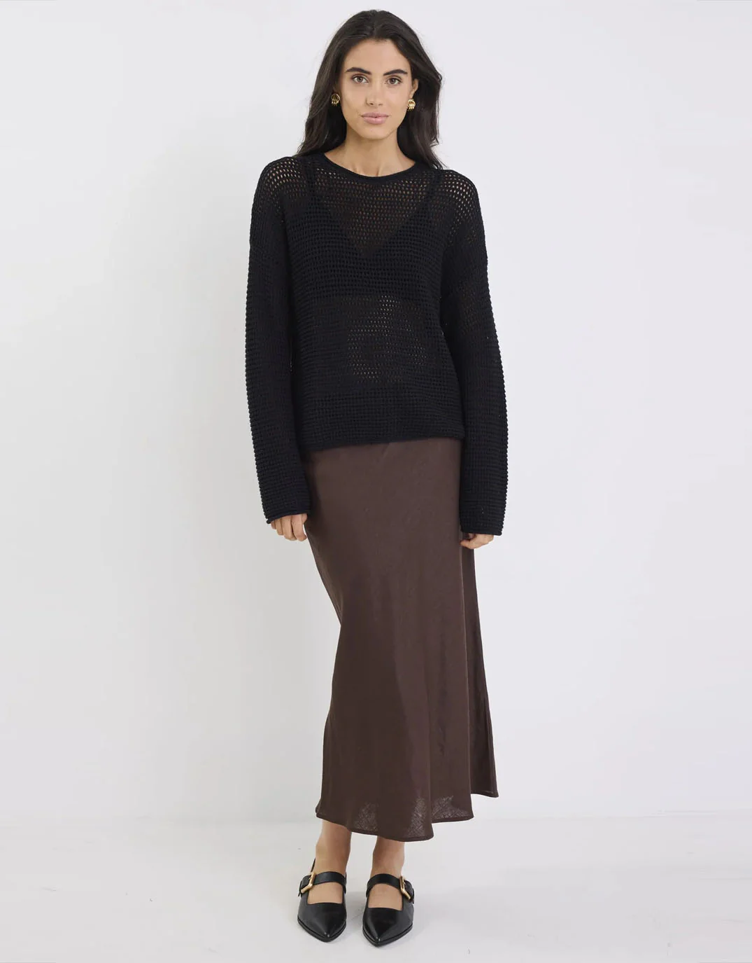 Dawn Crochet Knit Jumper - Black - Image 3
