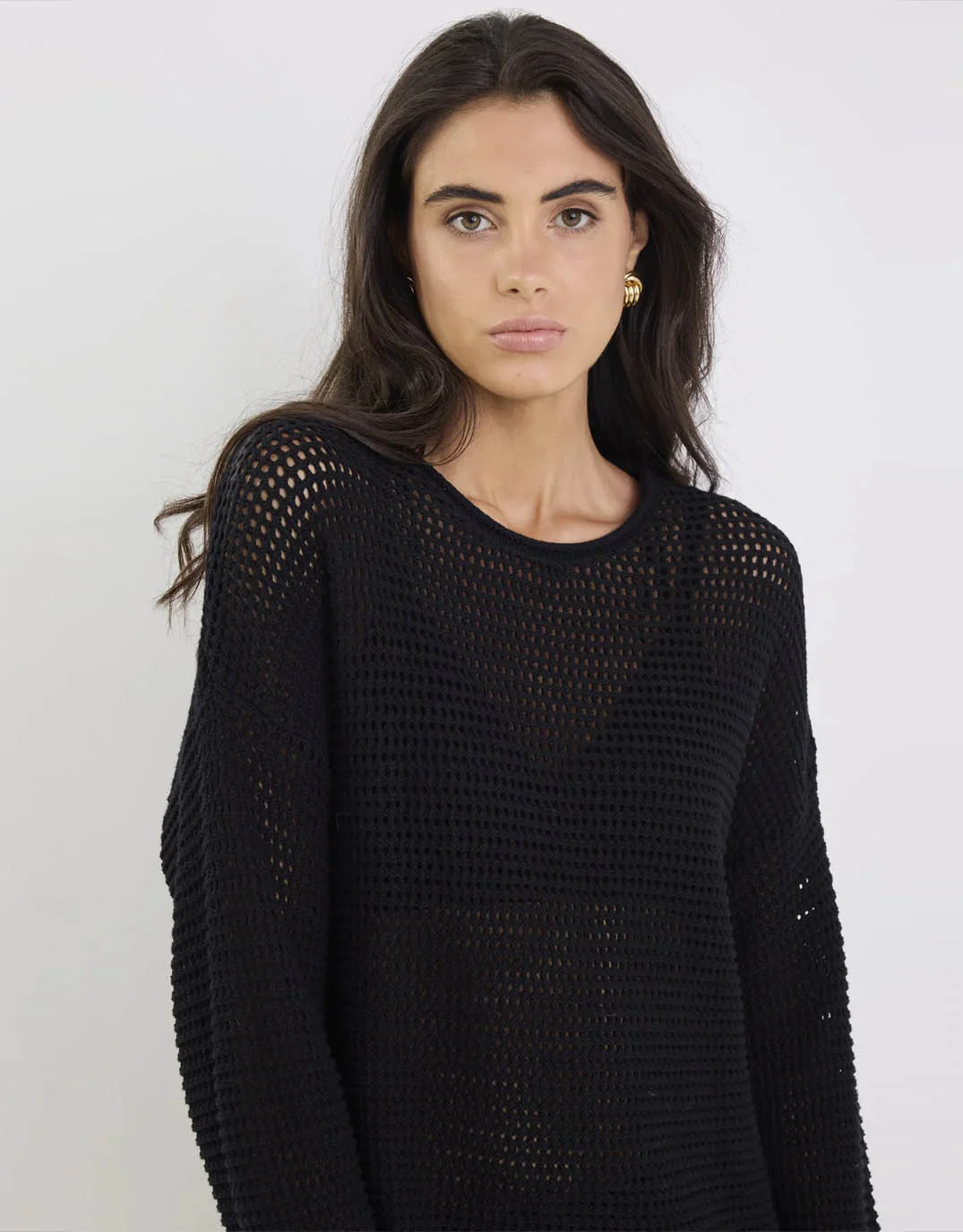 Dawn Crochet Knit Jumper - Black - Image 4