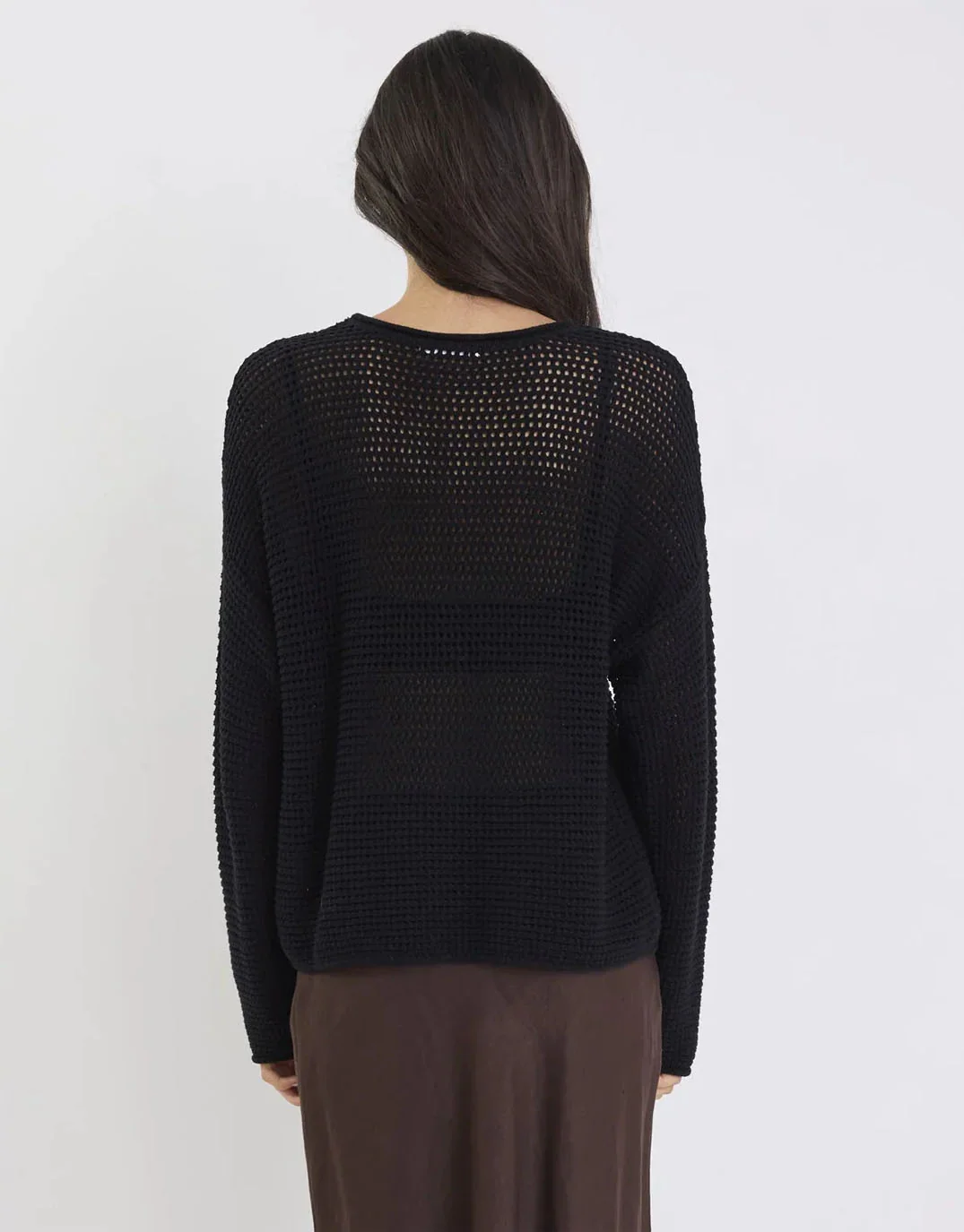 Dawn Crochet Knit Jumper - Black - Image 5