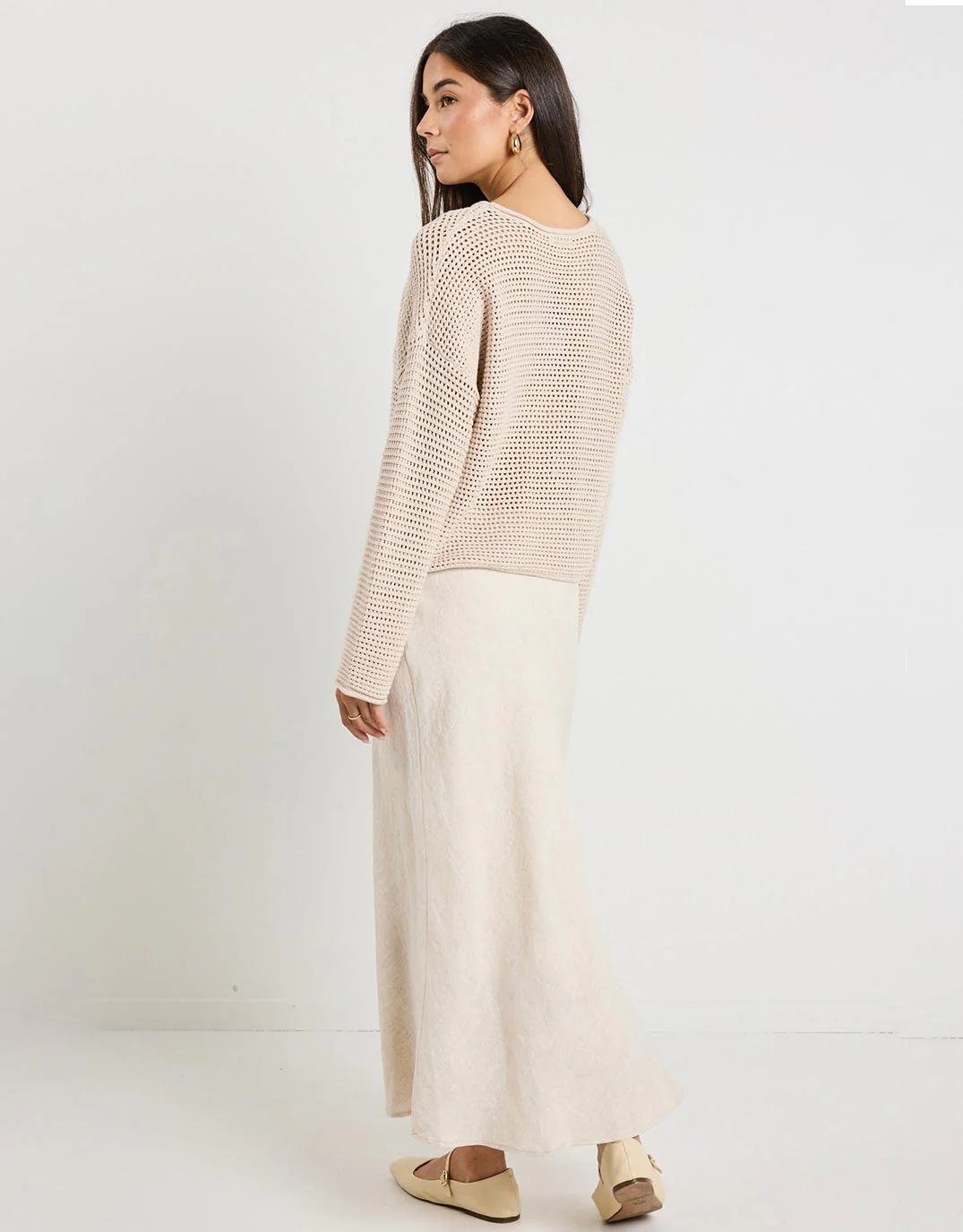 Dawn Crochet Knit Jumper - String - Image 7