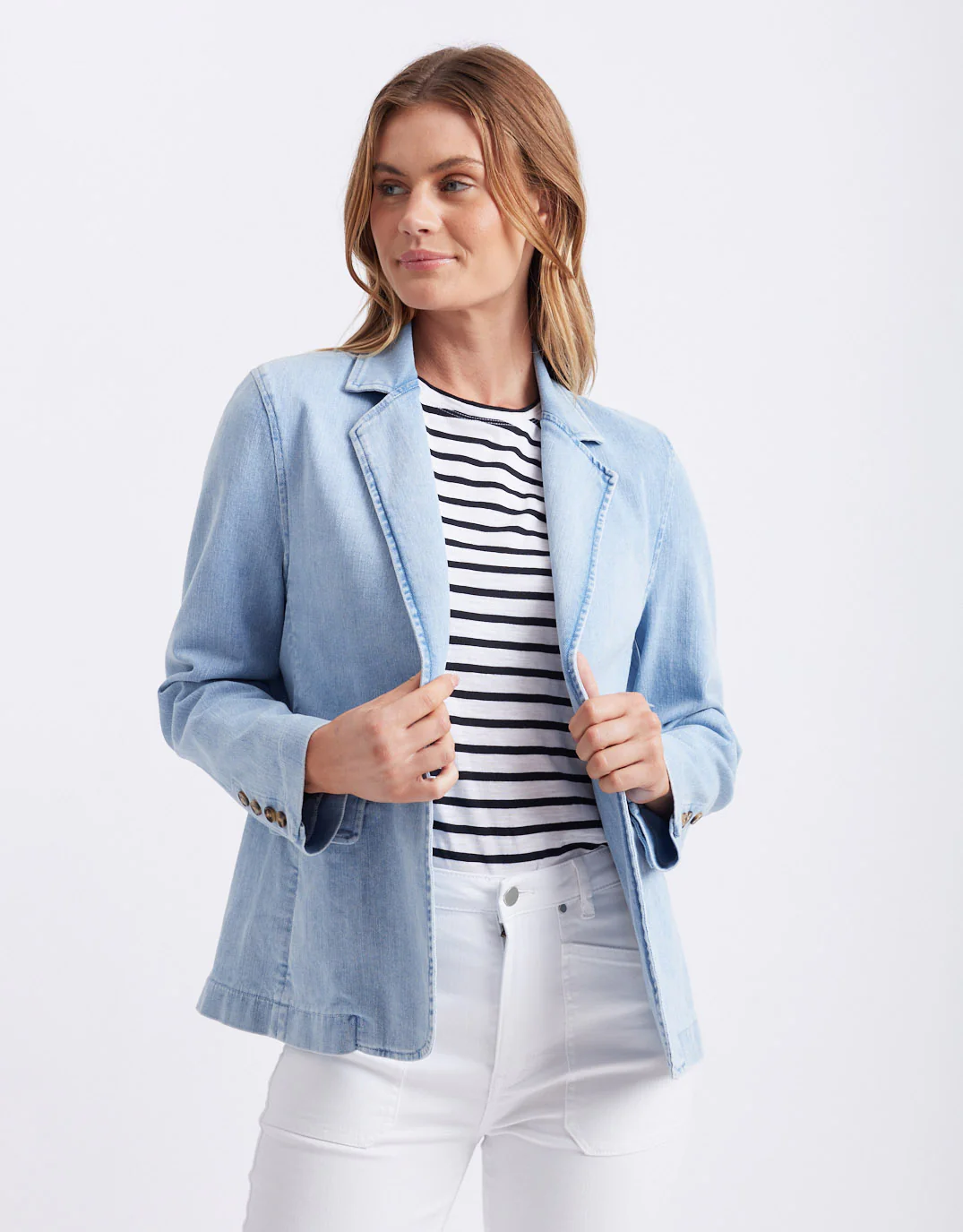 Denim Blazer - Ice Blue - Image 3