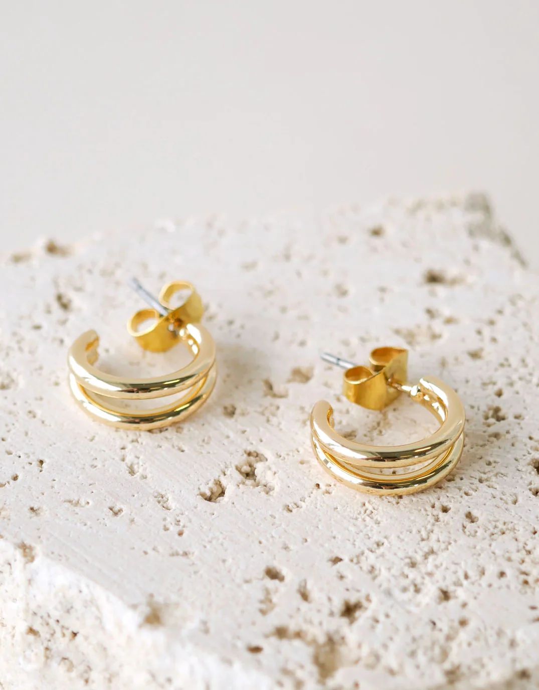 Double Loop Gold Earrings