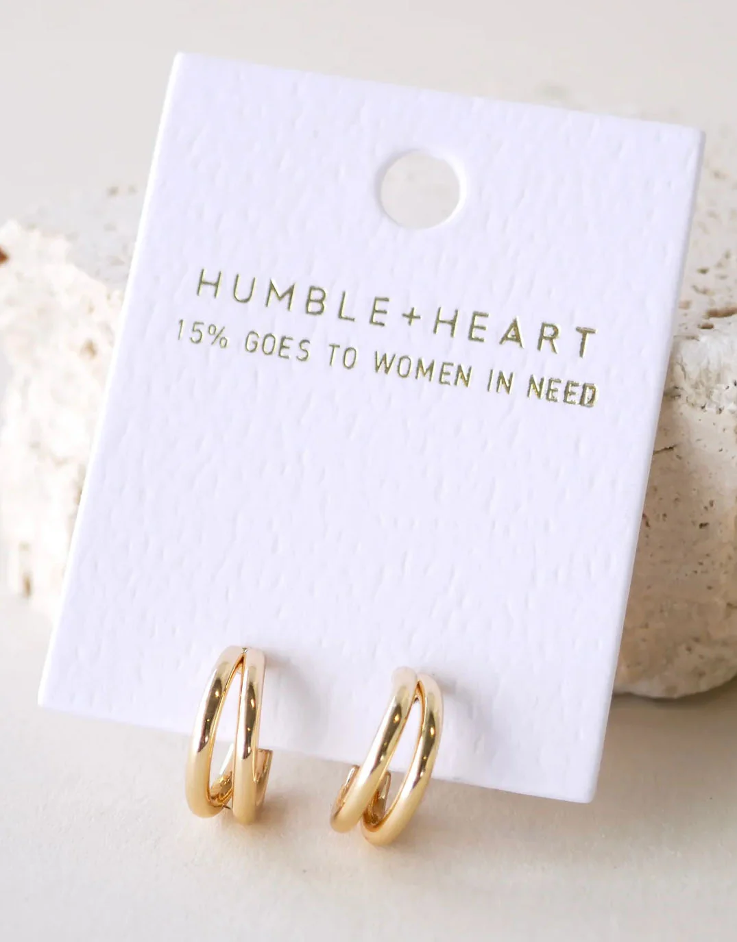 Double Loop Gold Earrings - Image 4