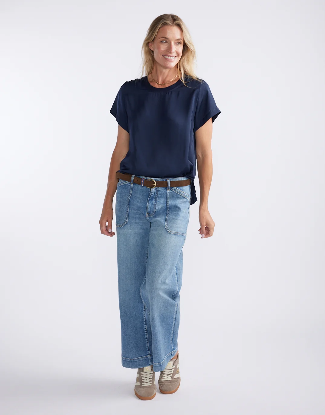 Drape Tee - Navy - Image 2
