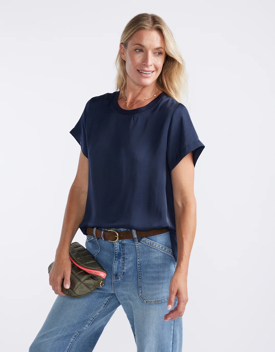Drape Tee - Navy - Image 3
