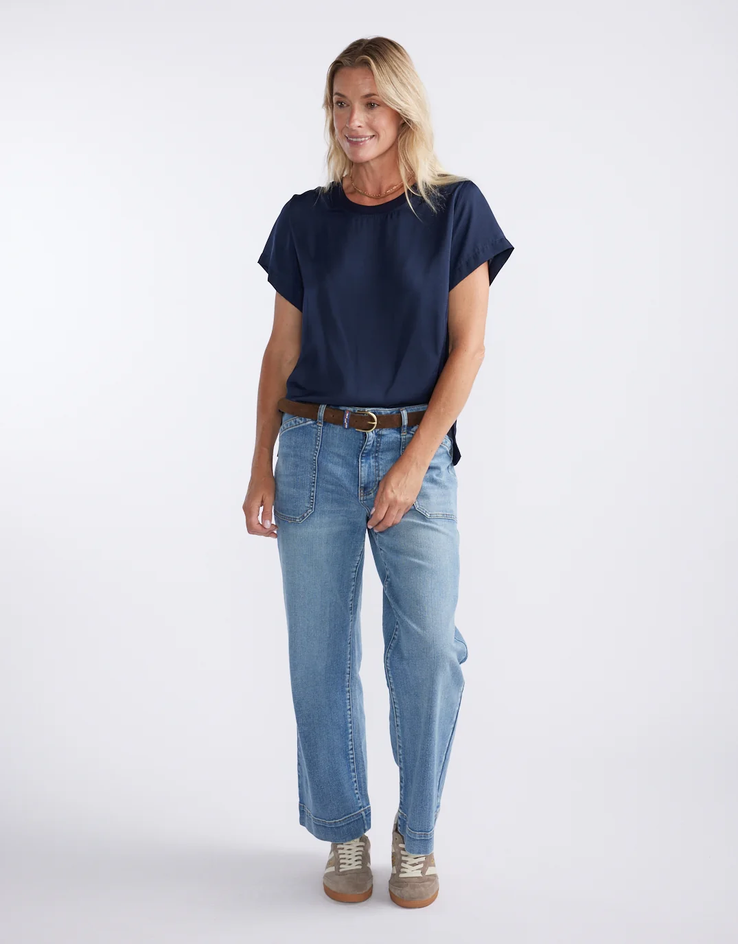 Drape Tee - Navy - Image 5