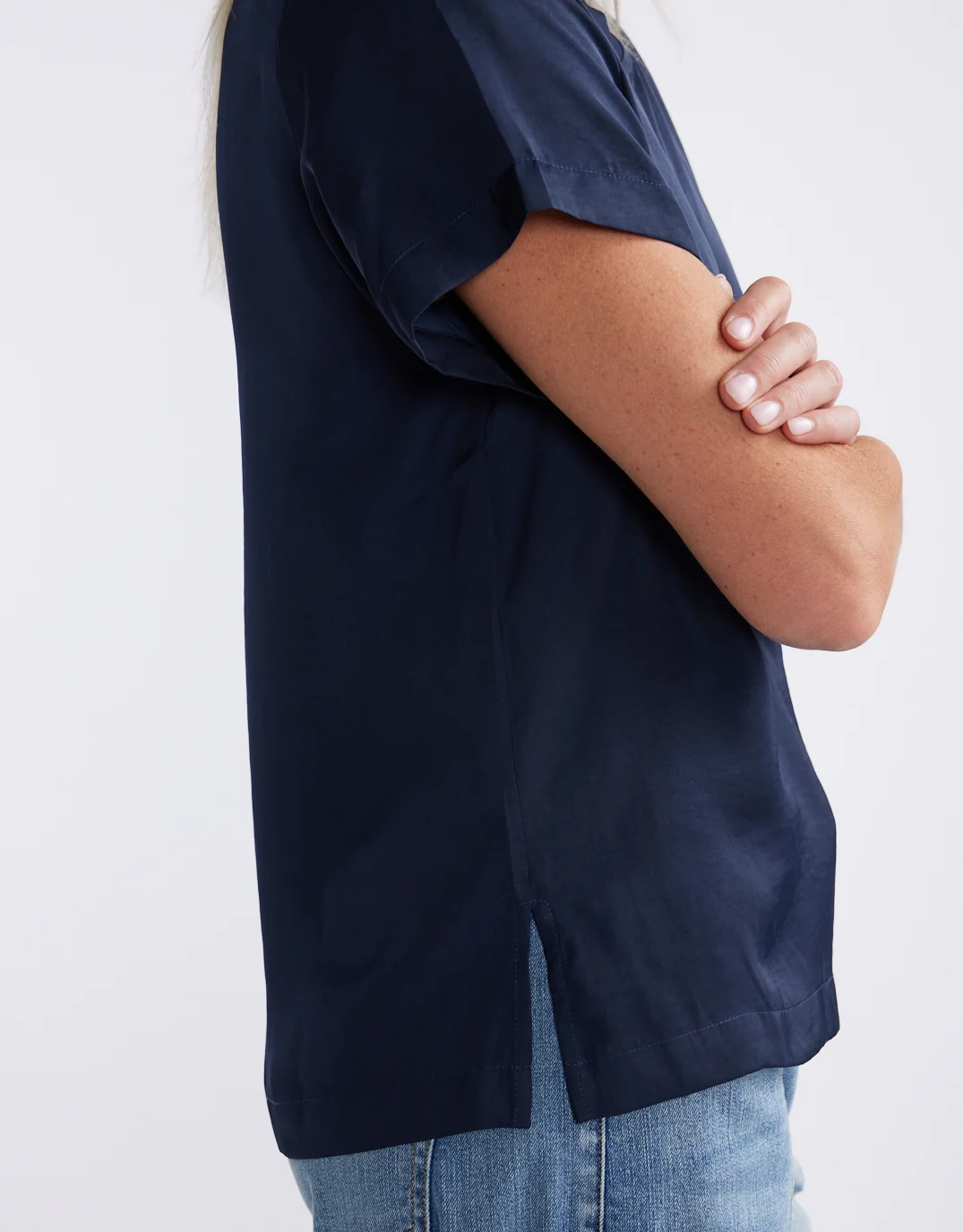 Drape Tee - Navy - Image 7