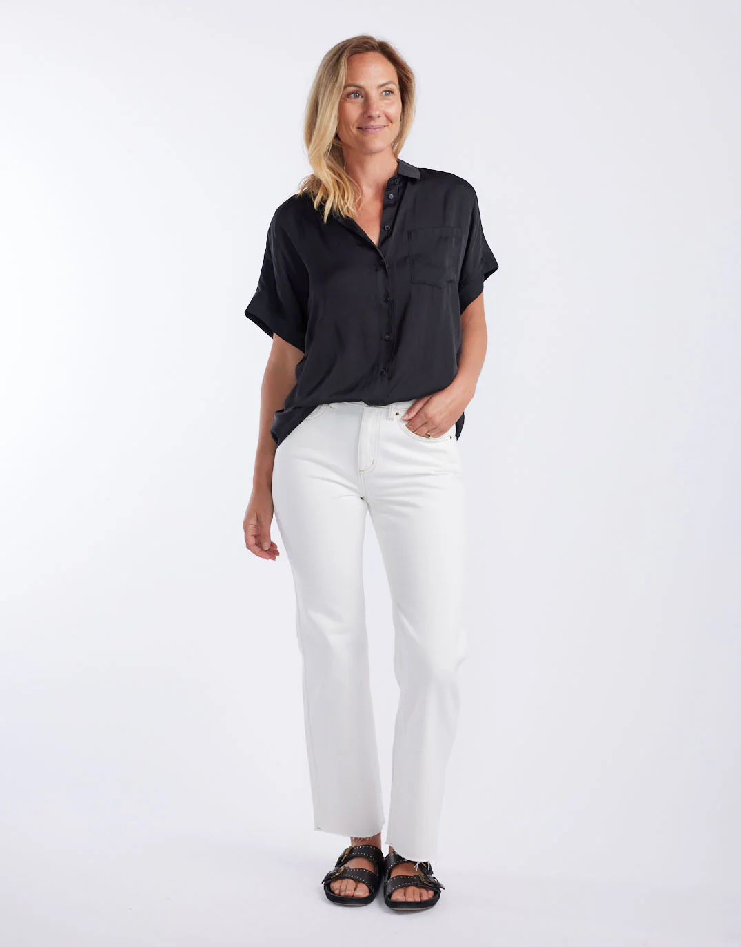 Effortless Drape Shirt - Black - Image 3