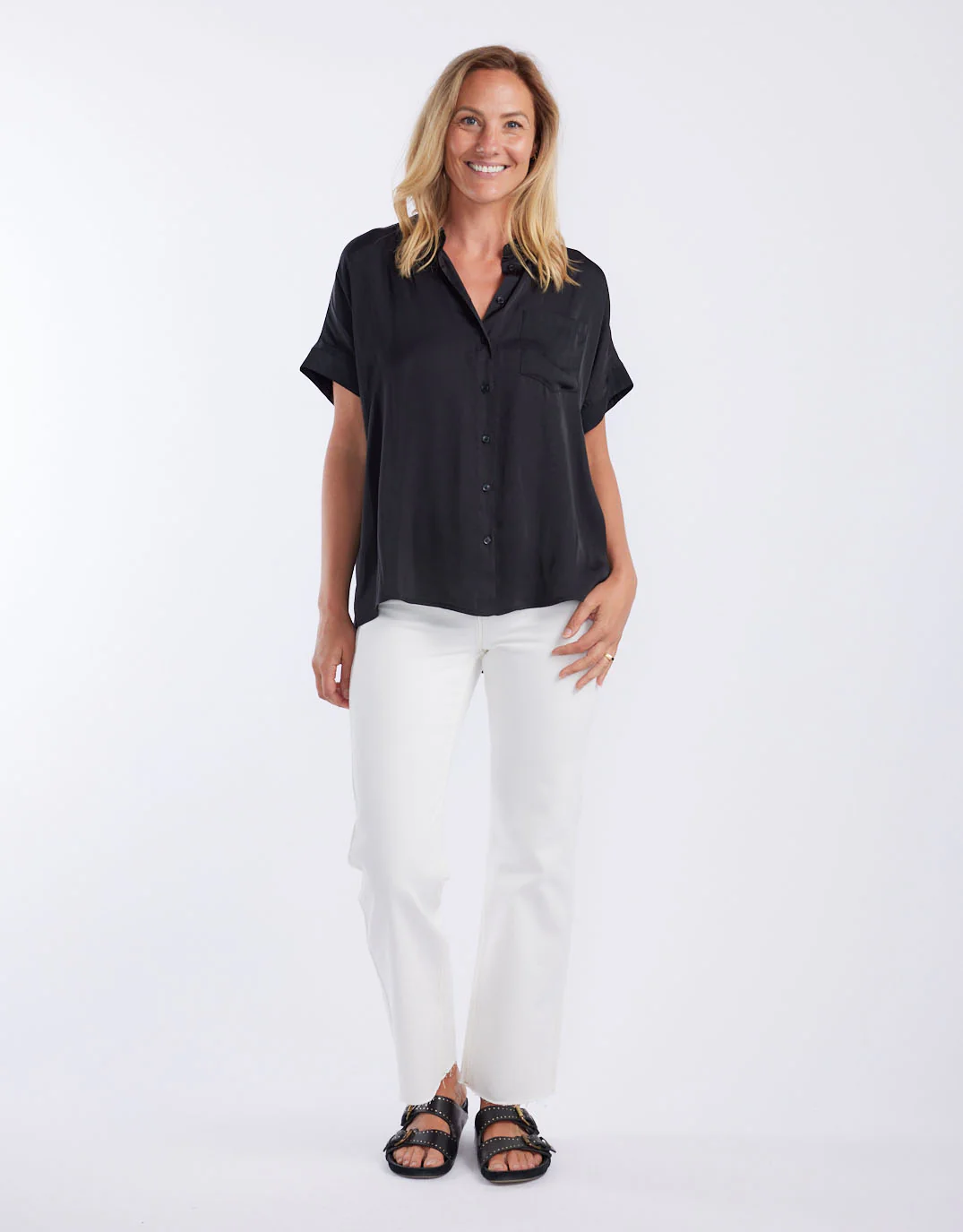 Effortless Drape Shirt - Black - Image 4
