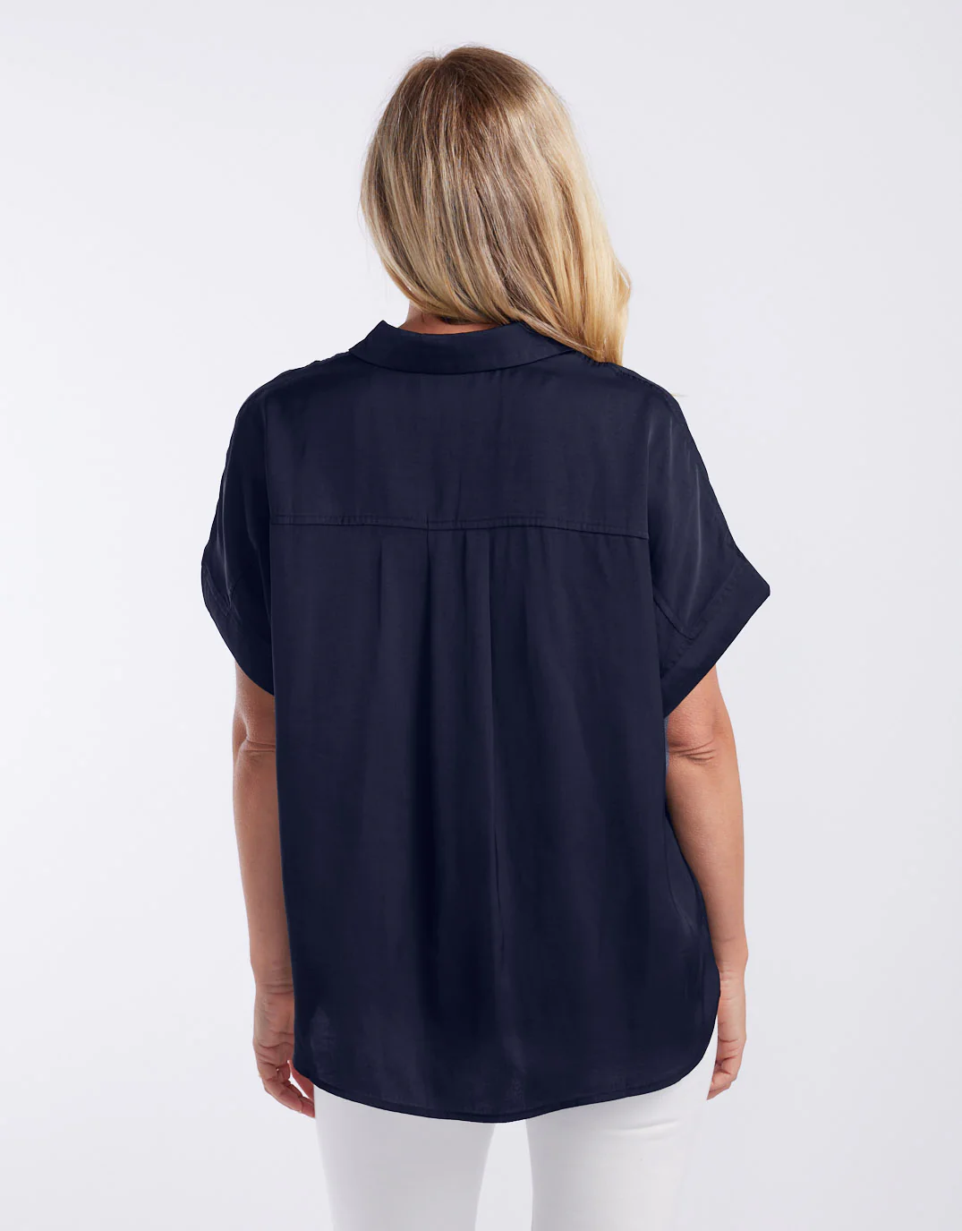 Effortless Drape Shirt - Dark Navy - Image 10