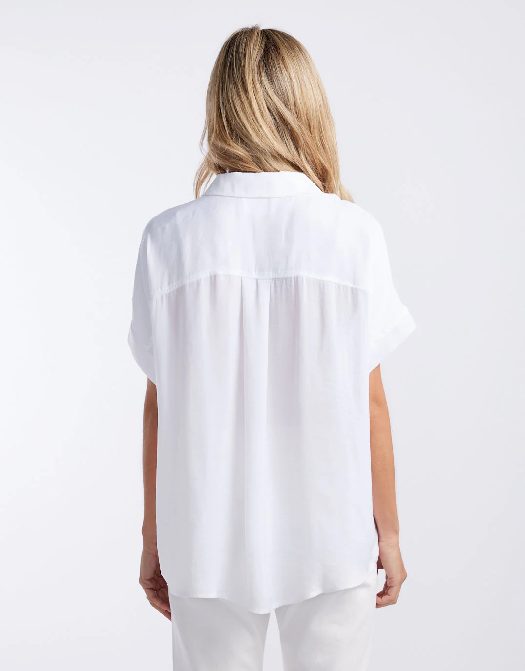 Effortless Drape Shirt - White - Image 7