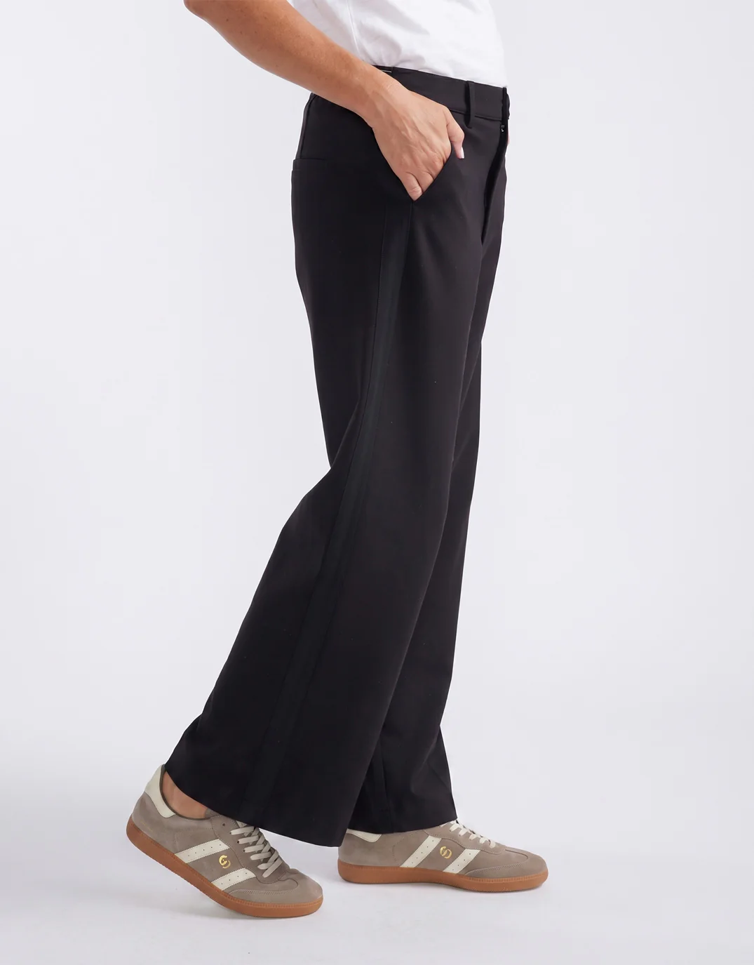 Effortless Ponte Pant - Black/Black - Image 3