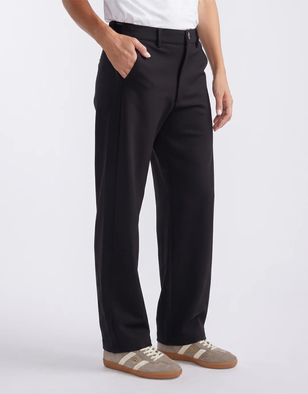 Effortless Ponte Pant - Black/Black - Image 5