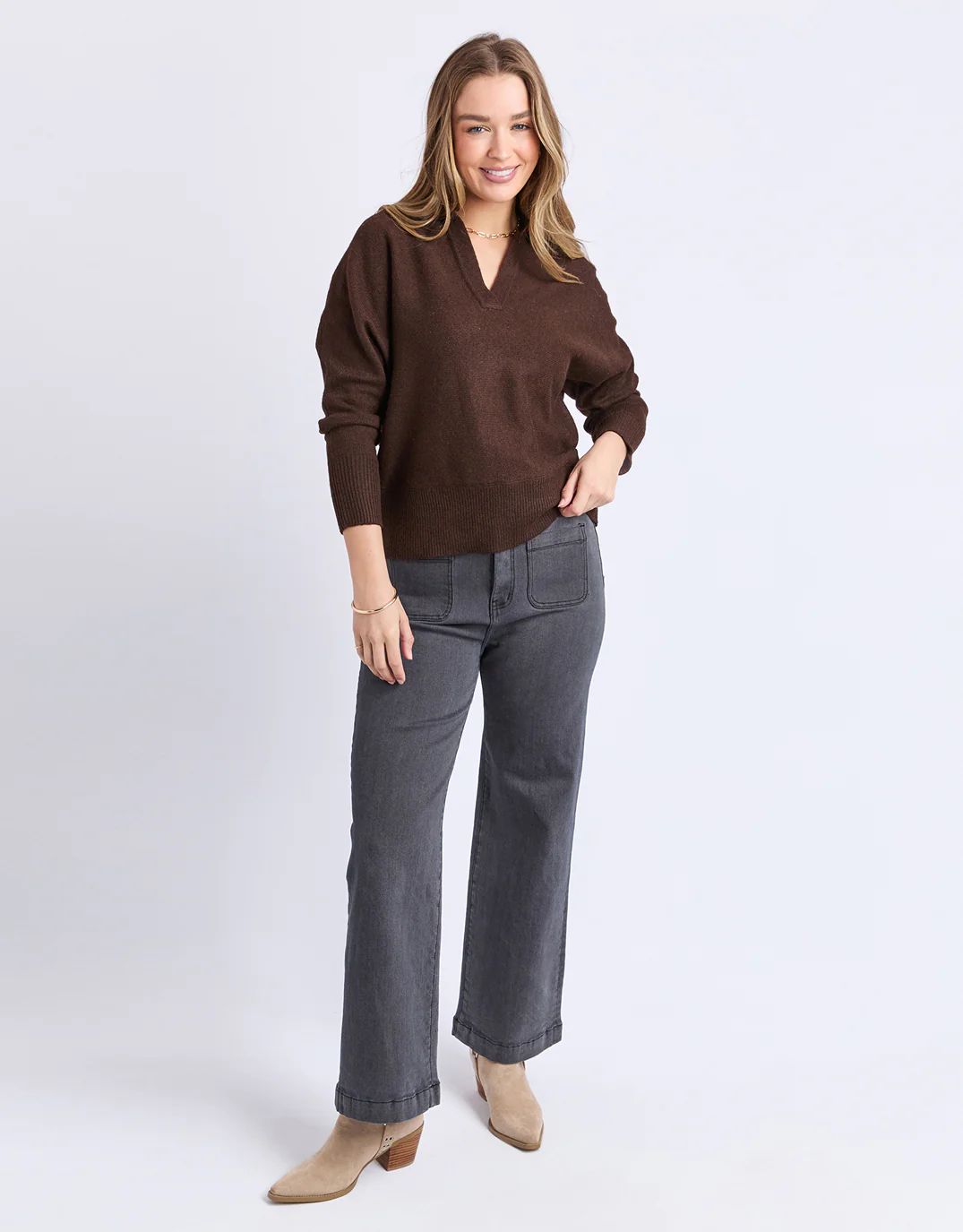 Elea Knit Polo - Coffee - Image 2