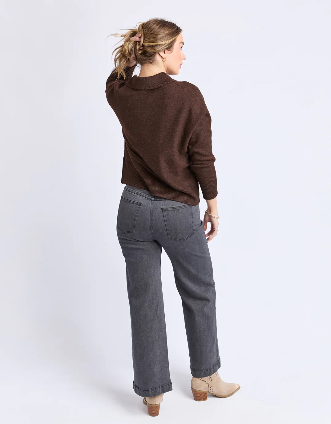 Elea Knit Polo - Coffee - Image 6