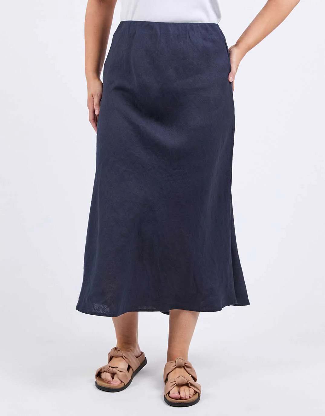 Eleni Linen Skirt - Dark Sapphire
