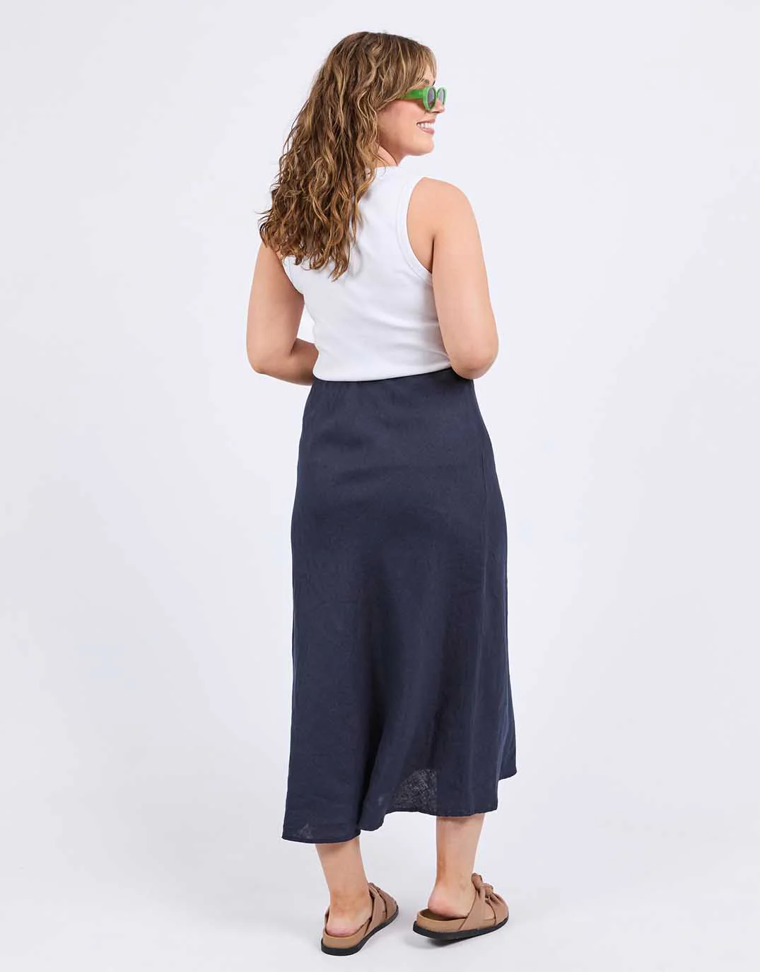 Eleni Linen Skirt - Dark Sapphire - Image 6