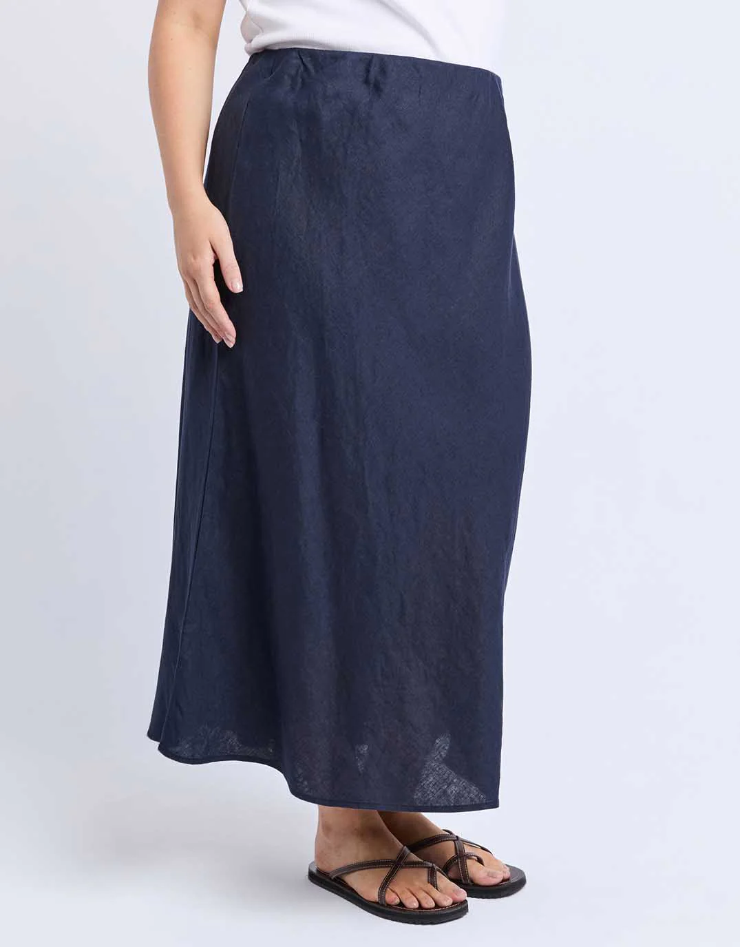 Eleni Linen Skirt - Dark Sapphire - Image 9