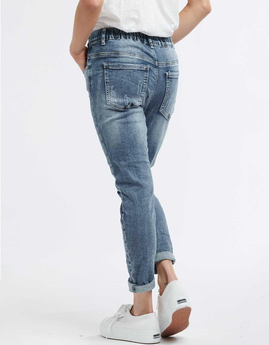 Emma Stretch Jean - Distressed Denim - Image 5