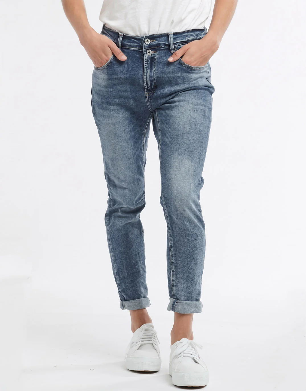 Emma Stretch Jean - Mid Wash