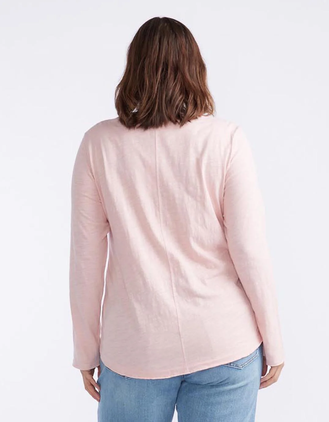 Essential Scoop Hem Long Sleeve T-shirt - Dusty Rose - Image 12
