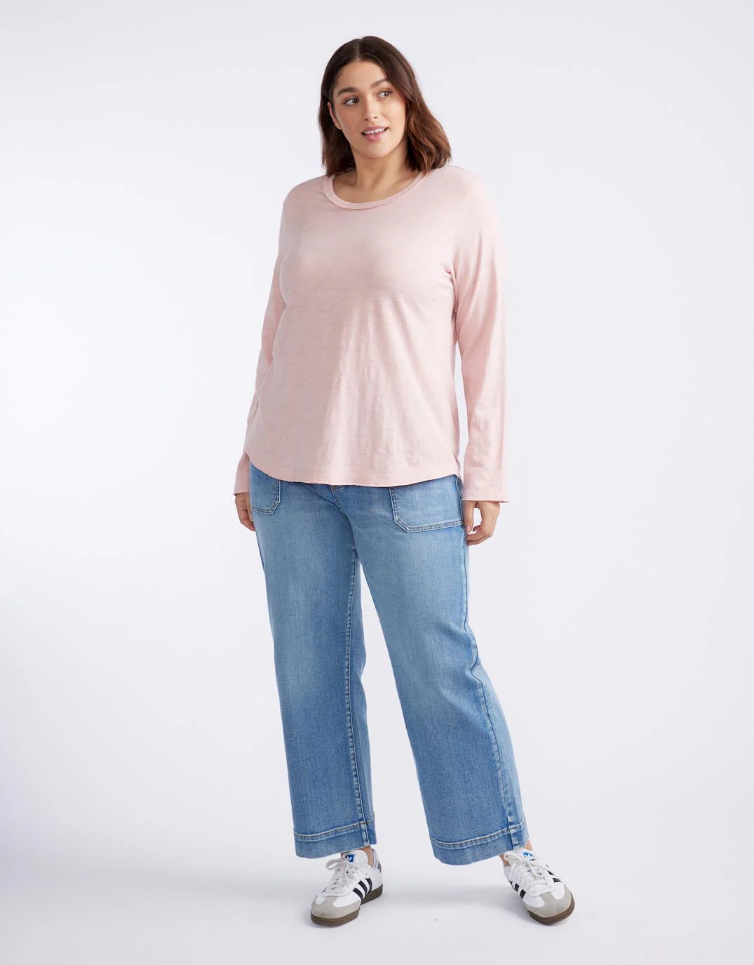 Essential Scoop Hem Long Sleeve T-shirt - Dusty Rose - Image 9