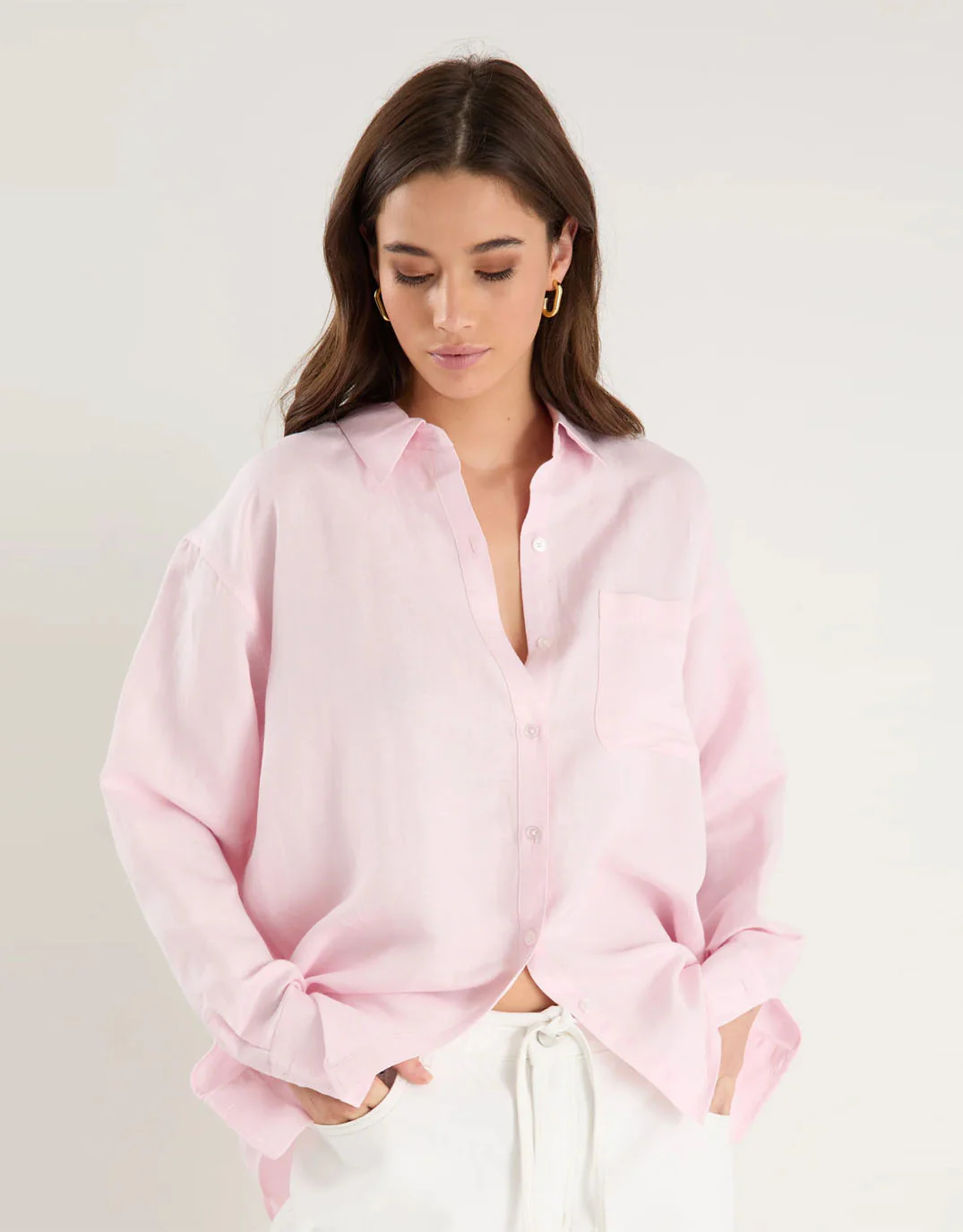 Exalted Oversized Shirt - Pale Pink - Image 4