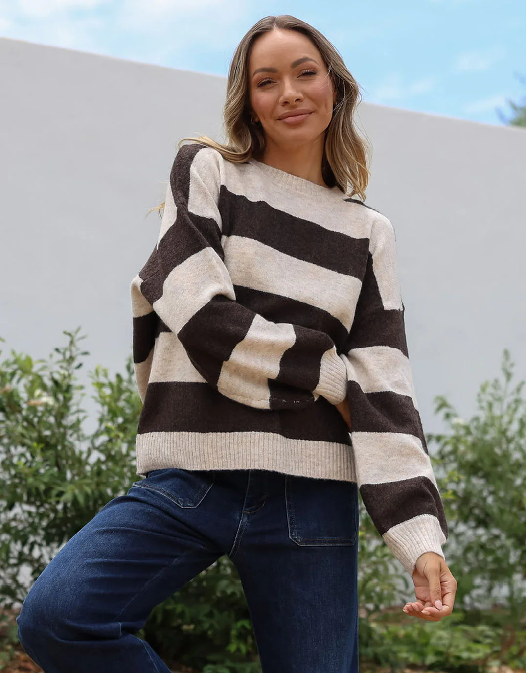 Frankie Knit - Choco/Natural Stripe - Image 3