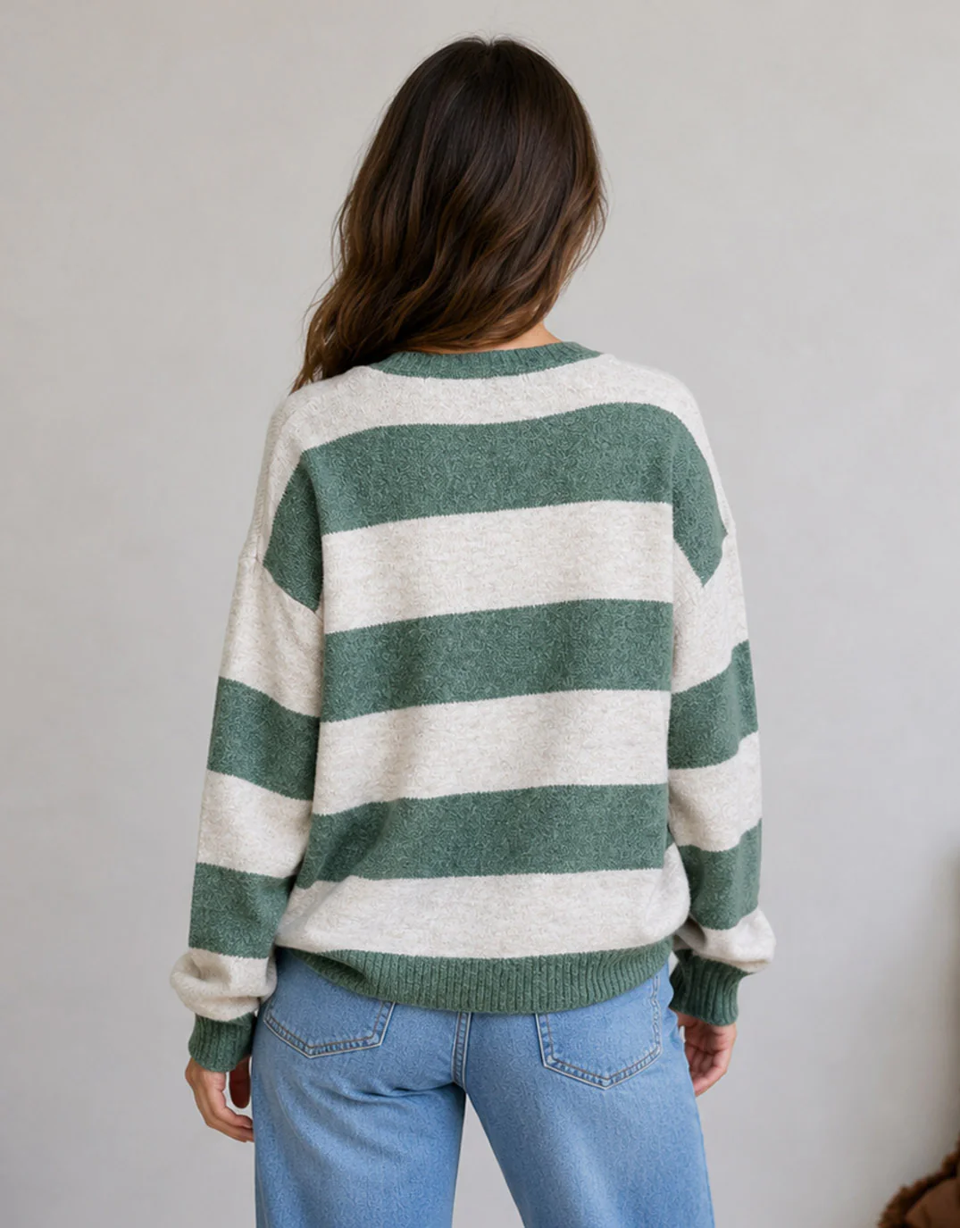 Frankie Knit - Green/Latte Stripe - Image 4