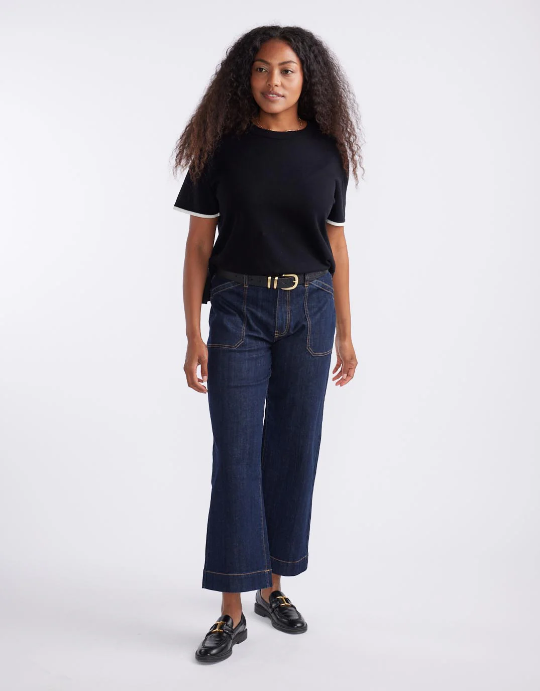 Frenchie Cotton Cashmere Tee - Black - Image 6