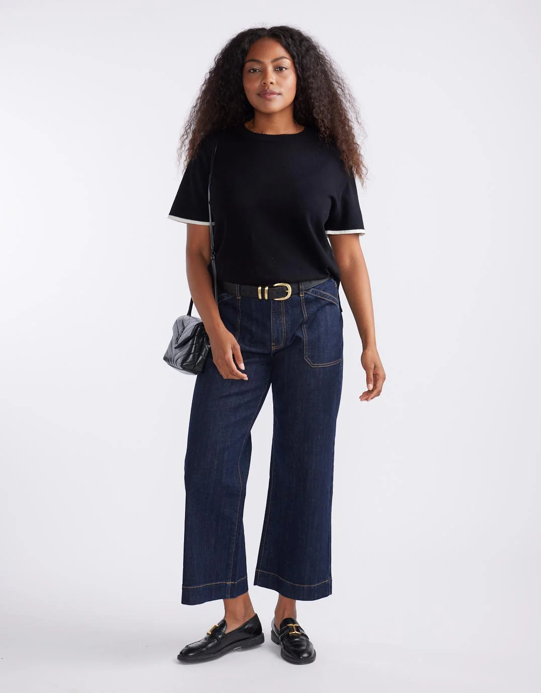Frenchie Cotton Cashmere Tee - Black - Image 7