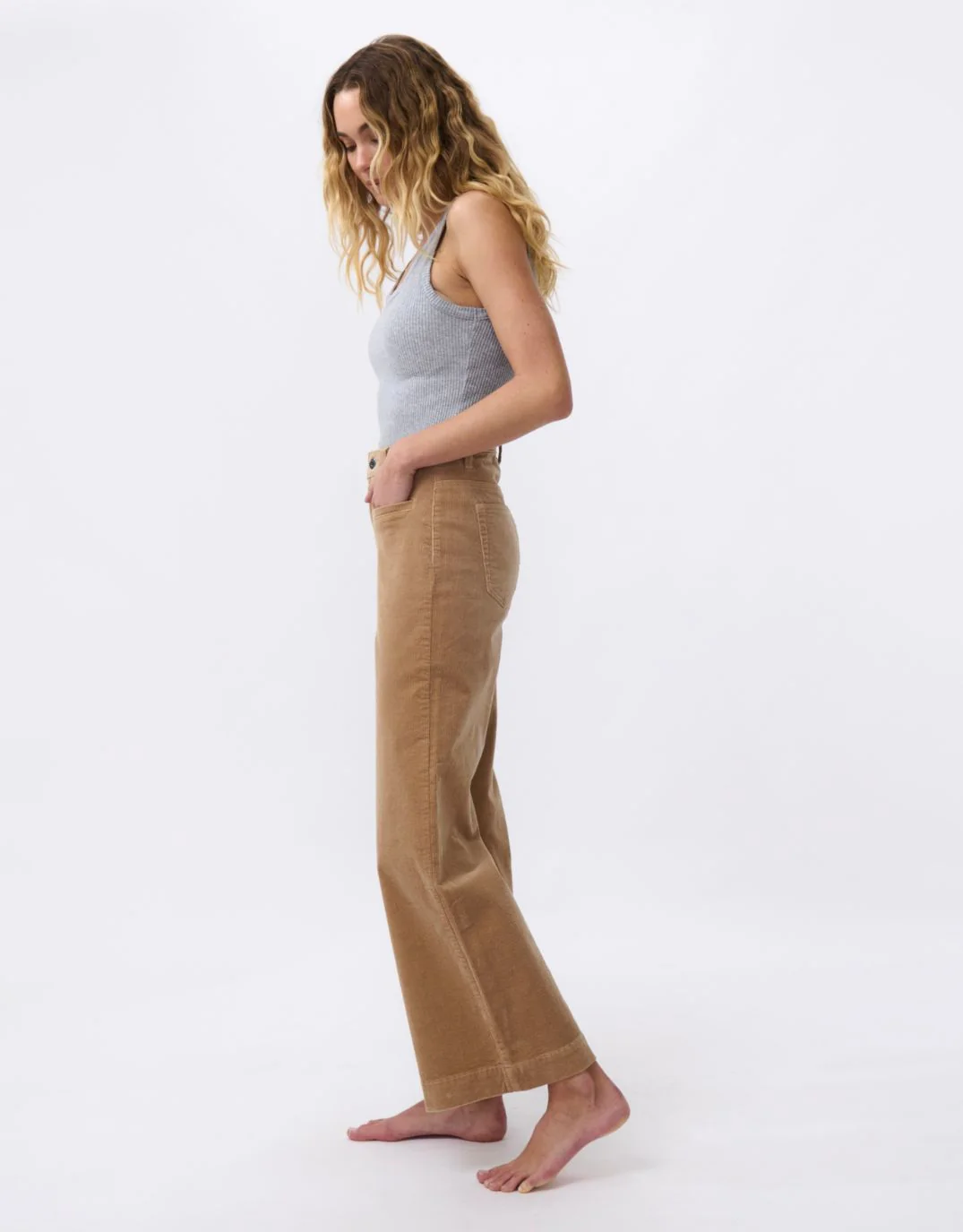 Freya Wide Leg Cords - Camel - Image 4
