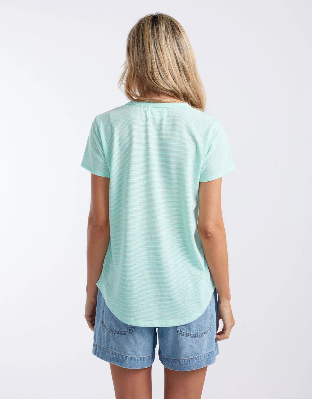 Gelati Stripe Round Neck Tee - Seaglass - Image 5