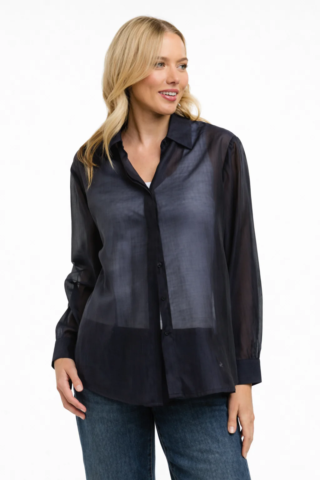 Georgette Blouse - Navy