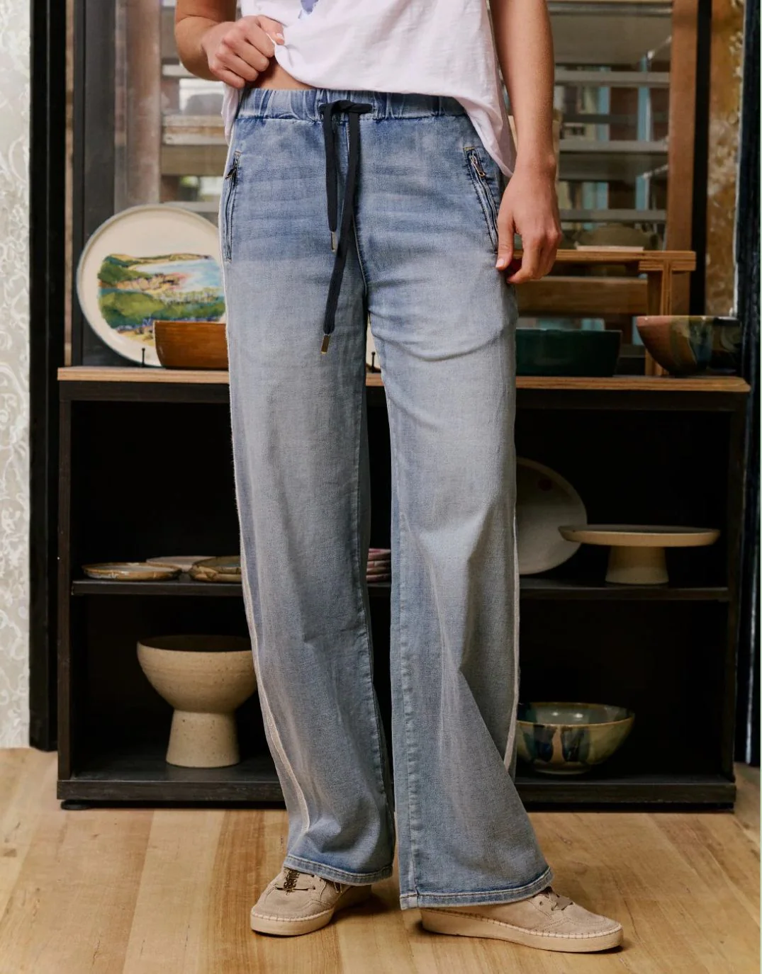 Glam Track - Silver Stripe Jean