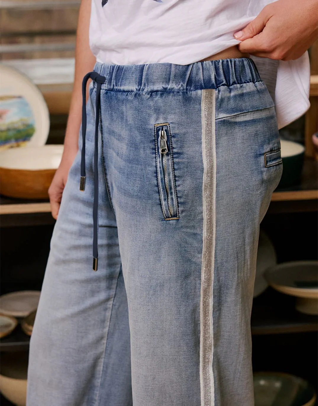Glam Track - Silver Stripe Jean - Image 3