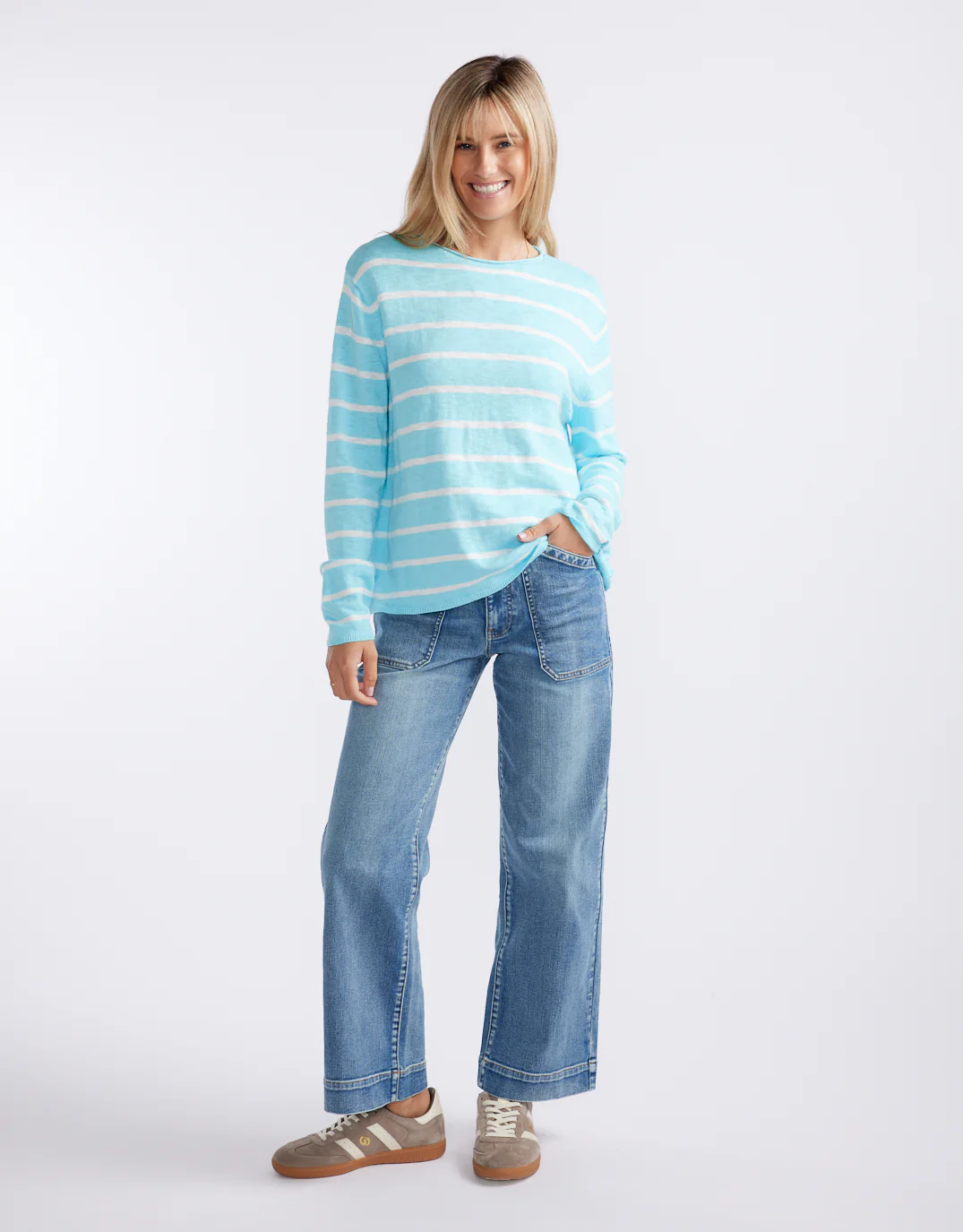 Harper Sweater - Ice Blue/White - Image 7