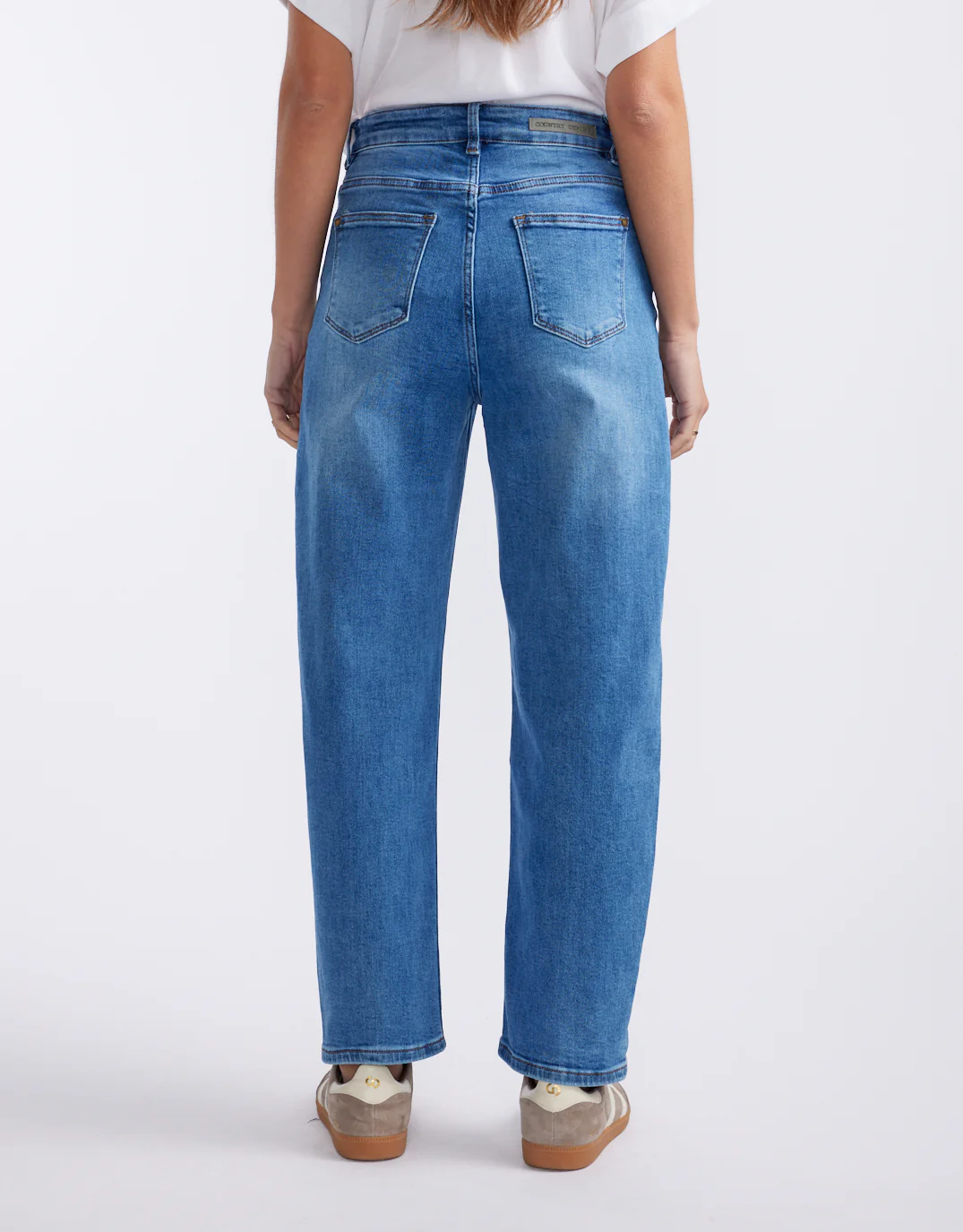 Harper Stretch Mum Barrel Jean - Mid Wash - Image 5